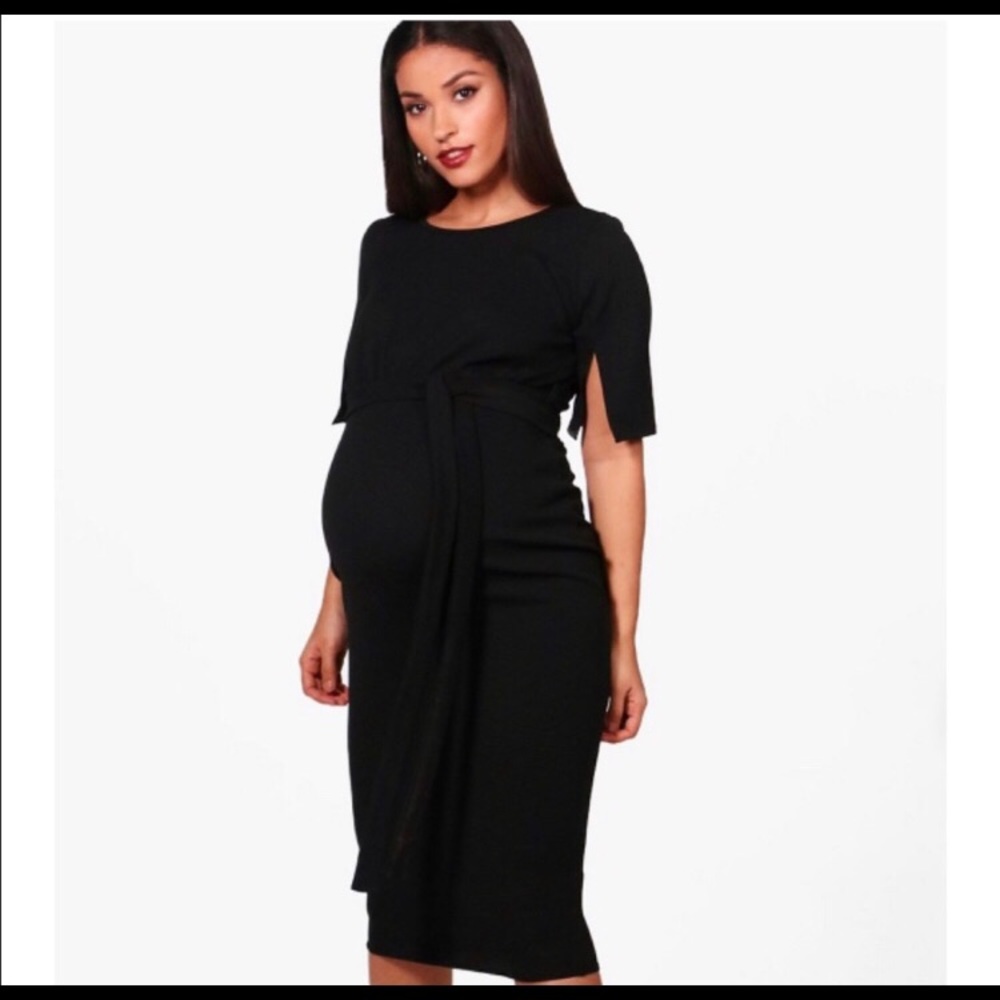Black Boohoo Maternity Dress size 6
